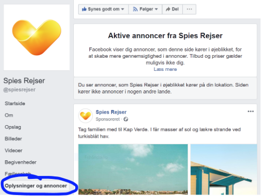 Spies Facebook Annoncer